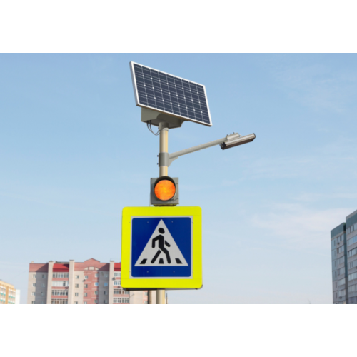 Комплект STGM на солнечной электростанции для освещения пешеходного перехода SТGM-100/75